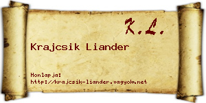 Krajcsik Liander névjegykártya